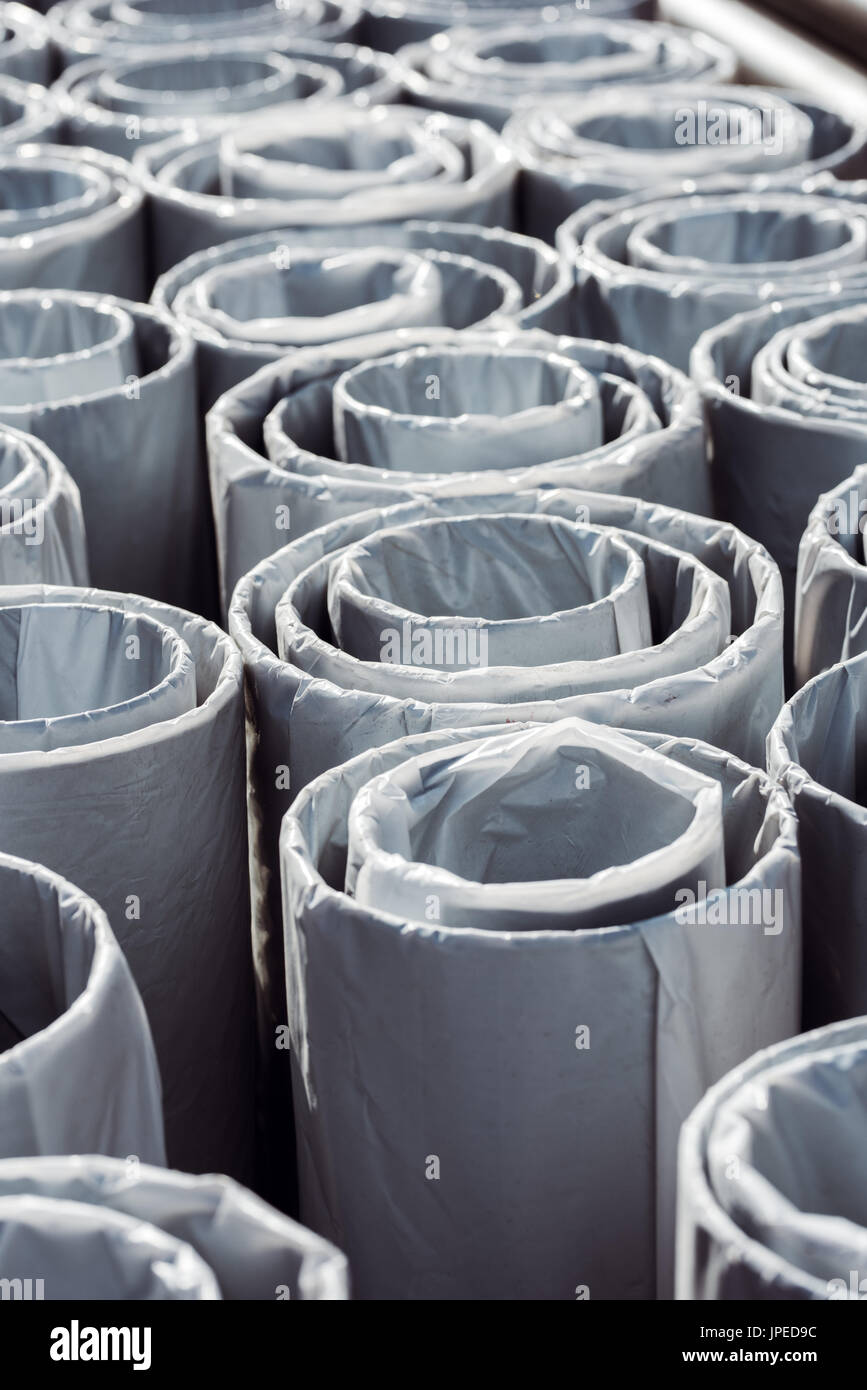 Industriewärme Wasserleitungen Stack als abstrakten Hintergrund Stockfoto