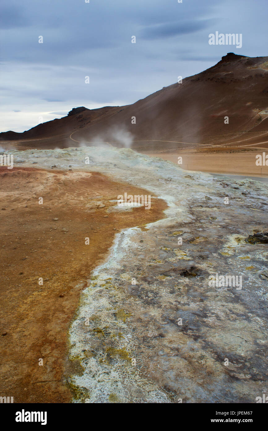 Reykjahlíð Geothermiegebiet im Norden Islands Stockfoto