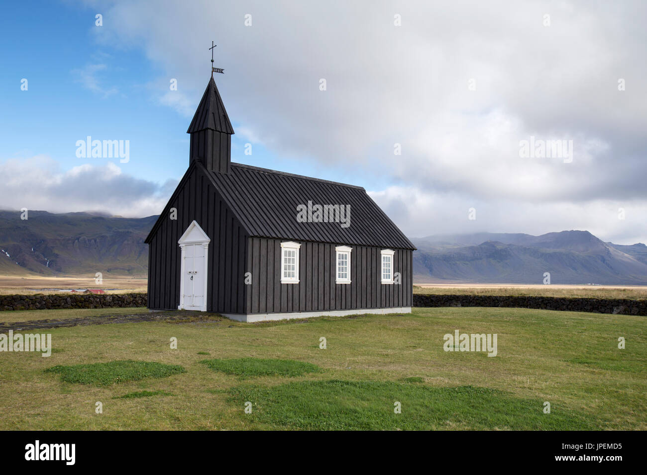 Búðir schwarze Kirche in Snaefellsnes, Island Stockfoto Búðir schwarze Kirche in Snaefellsnes, Island Stockfoto