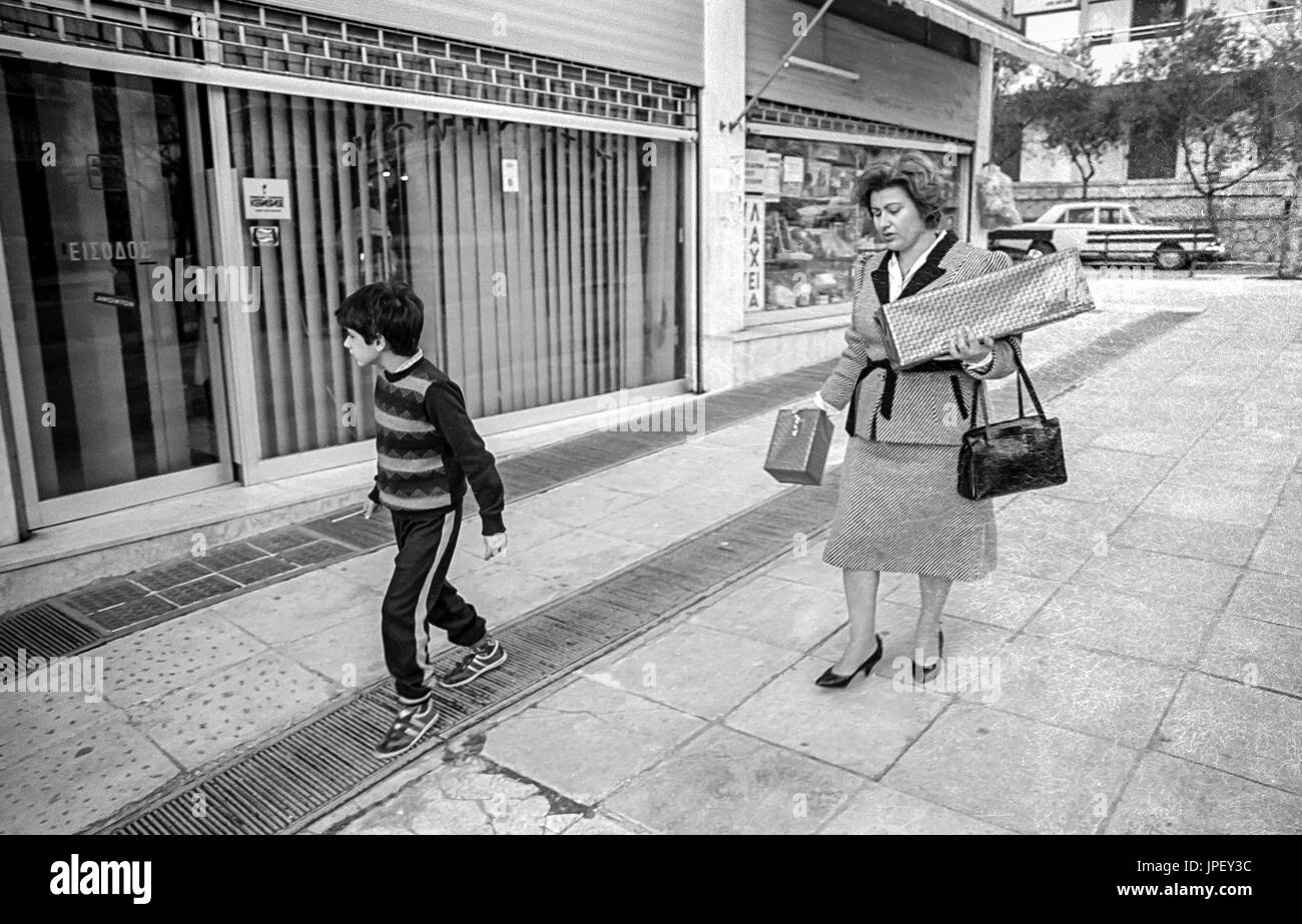 Aufnahmen in Athen im Jahr 1986 Stockfoto