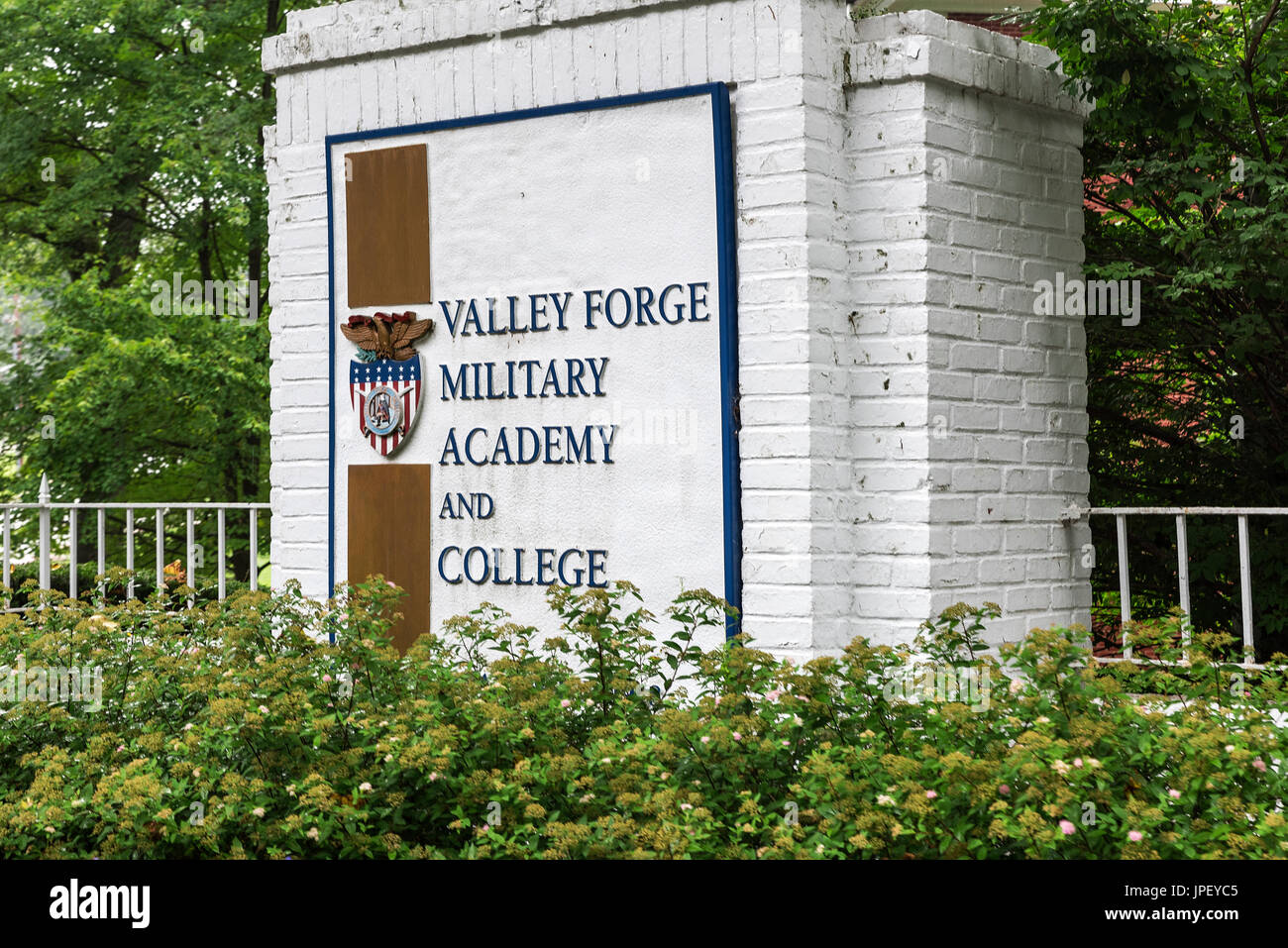 Valley Forge Military Academy und College, Wayne, Pennsylvania, USA. Stockfoto