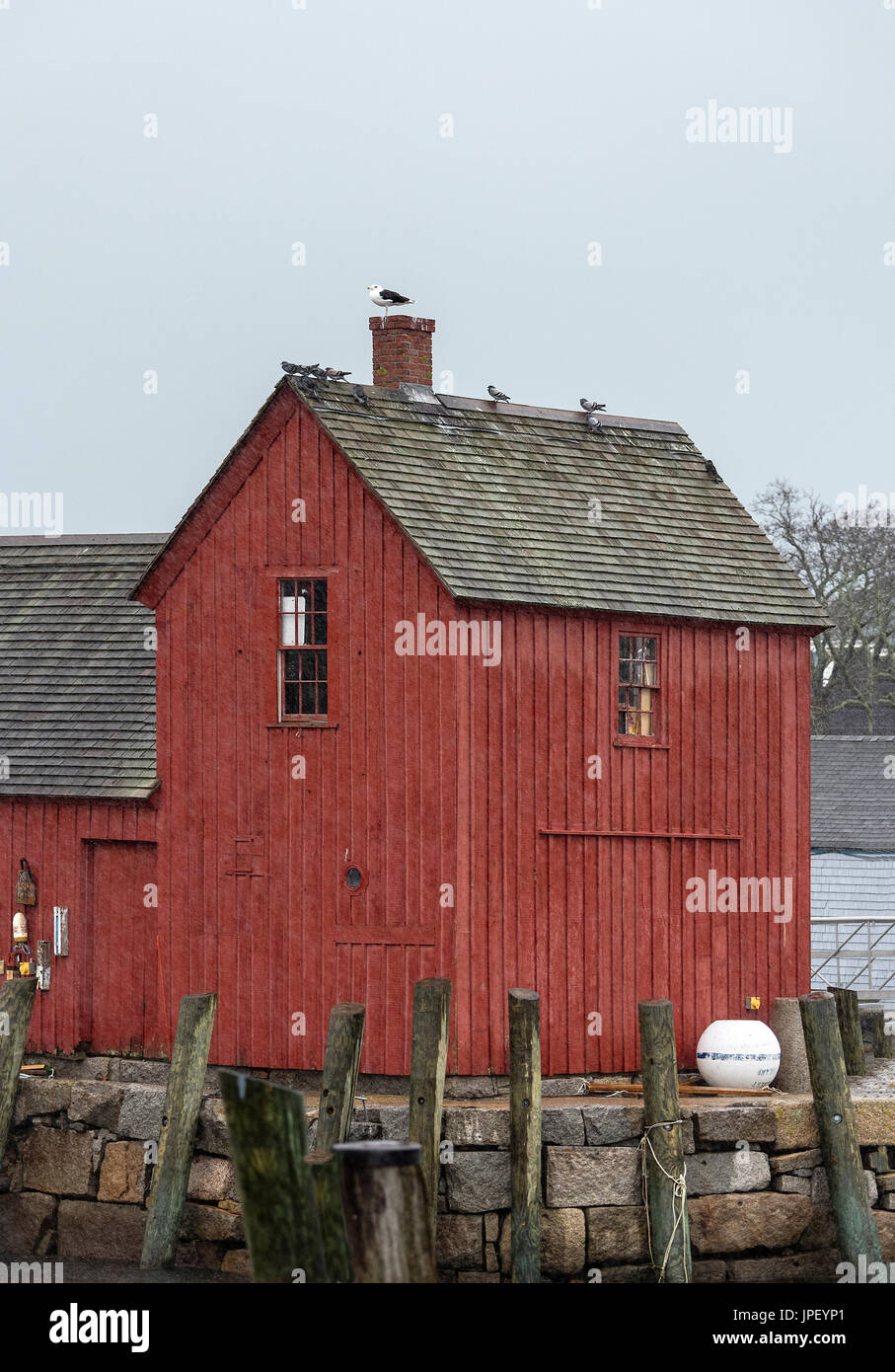 Angeln-Hütte, Motiv Nr. 1, Rockport, Massachusetts, USA. Stockfoto