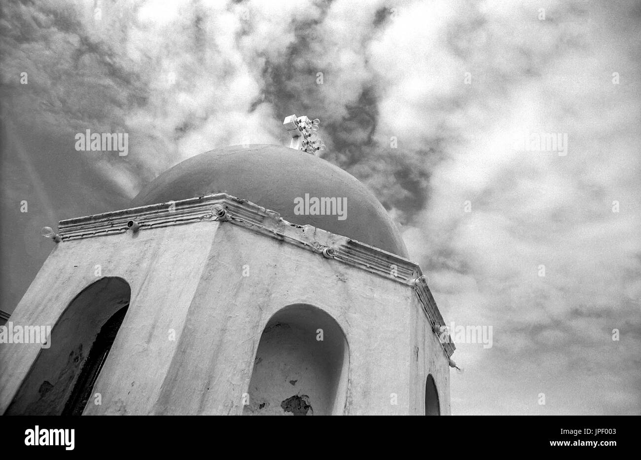 Eine Kirche auf der griechischen Insel Santorin im Jahr 1986 Stockfoto
