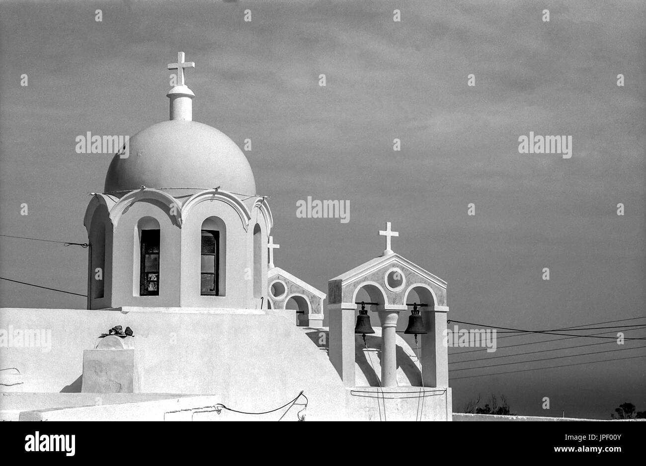 Eine Kirche auf der griechischen Insel Santorin im Jahr 1986 Stockfoto