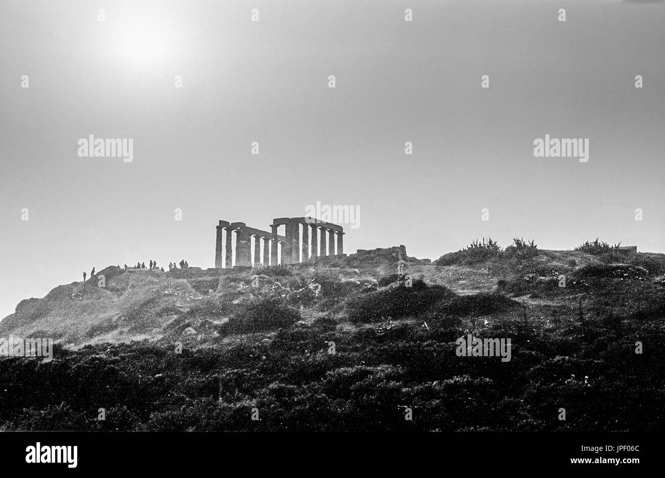 Der Poseidontempel am Kap Sounion, Attika, Griechenland im Jahr 1986 Stockfoto