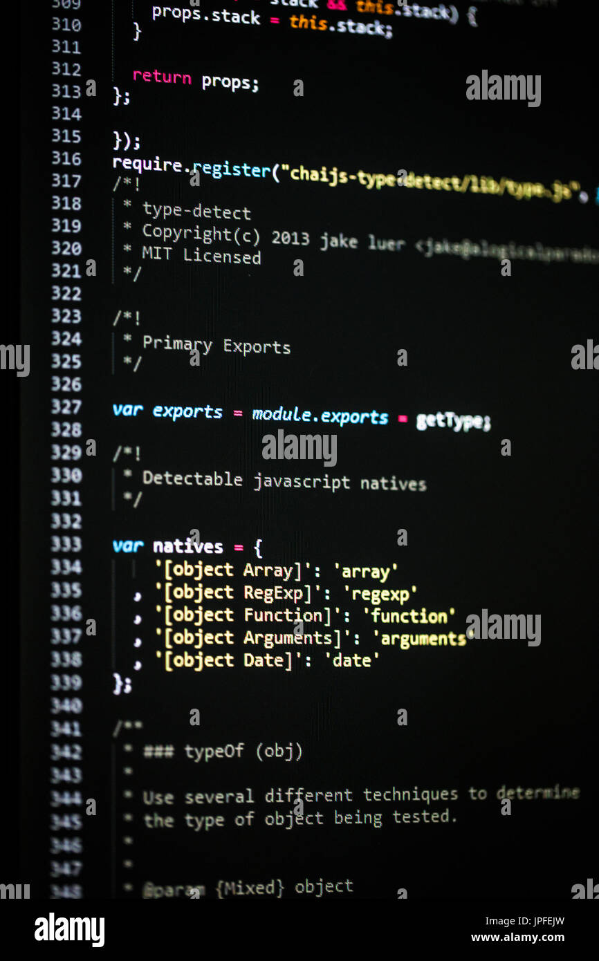 Software-Entwickler-Programmier-code Stockfoto