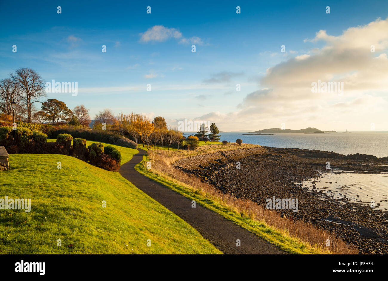 Sunrise entlang der Fife Coastal Path in Dalgety Bay Fife, Schottland Stockfoto