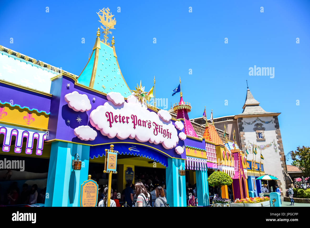 CHIBA, JAPAN: Peter Pan's Flight Attraktion im Fantasyland, Tokyo Disneyland Stockfoto