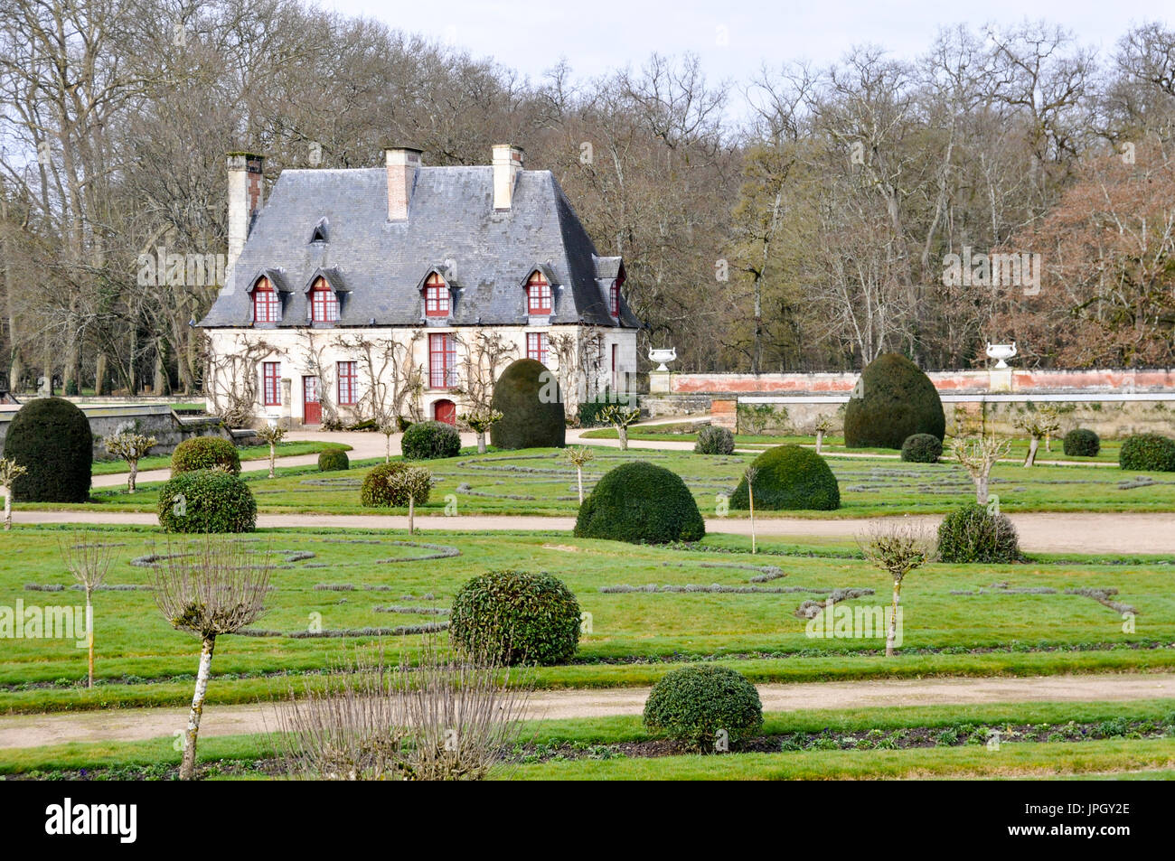 Ein Haus auf dem Gelände des Château de Chenonceau, Loire Tal, Frankreich. Stockfoto