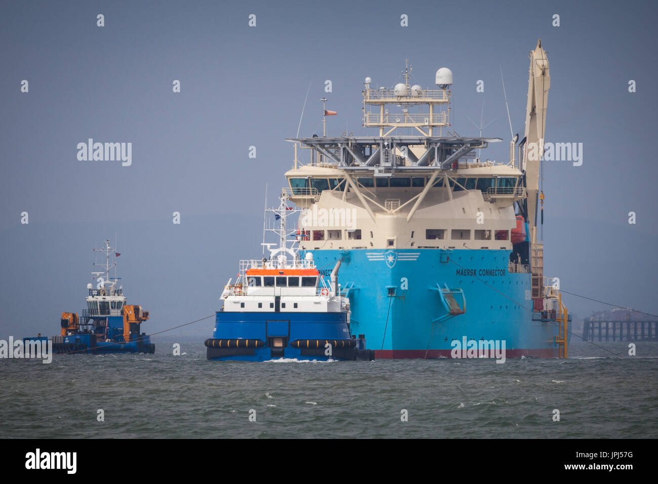 Die Kabel zu verlegen Schiff, Maersk Connector Walney 3 Export Kabel installieren. Der Windpark wird Bestandteil der weltweit größte Offshore-Windpark und liegt an der Küste von Cumbria, UK Stockfoto