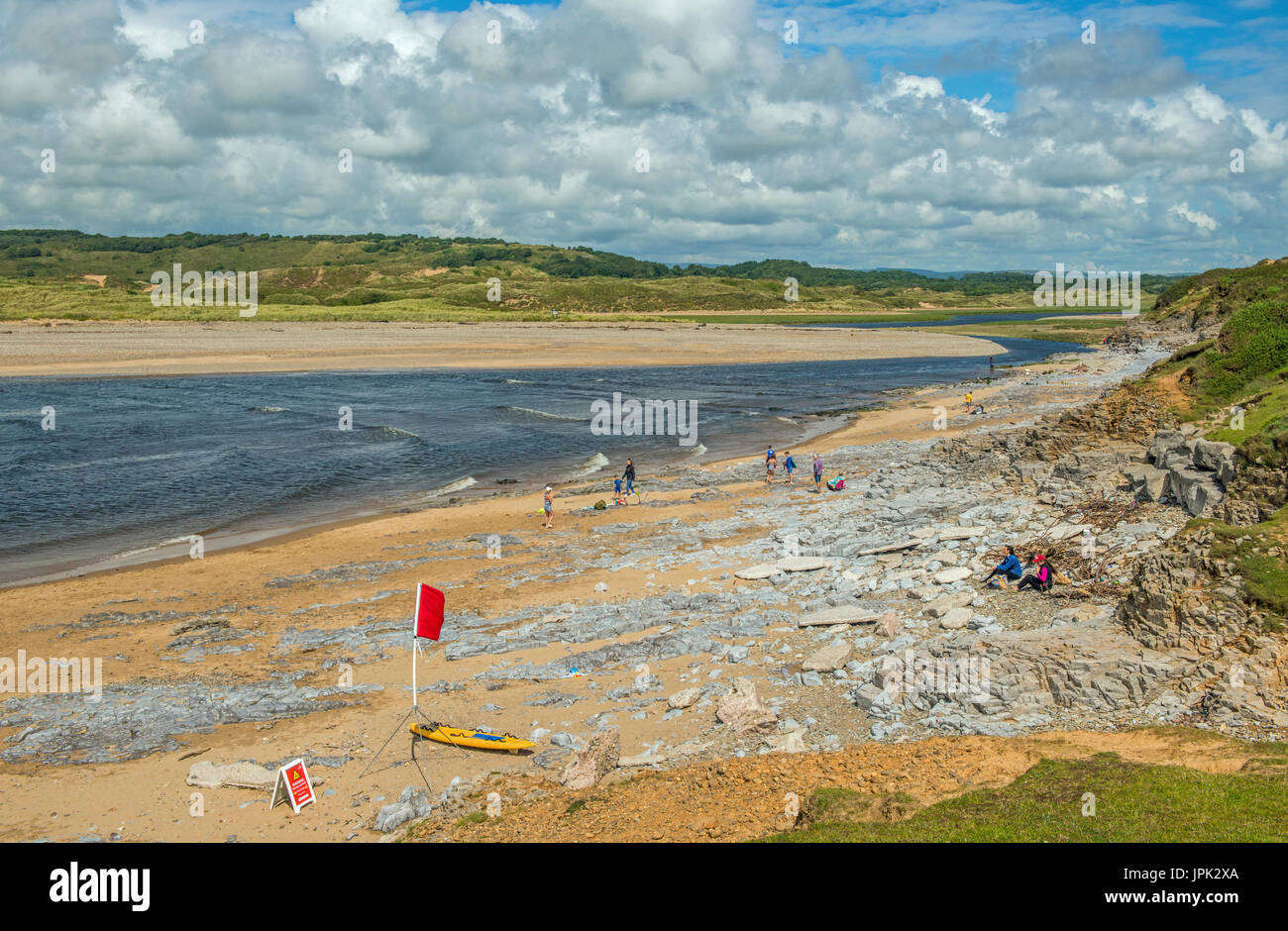 Mündung des Flusses Ogmore, Ogmore durch Meer Süd-Wales Stockfoto