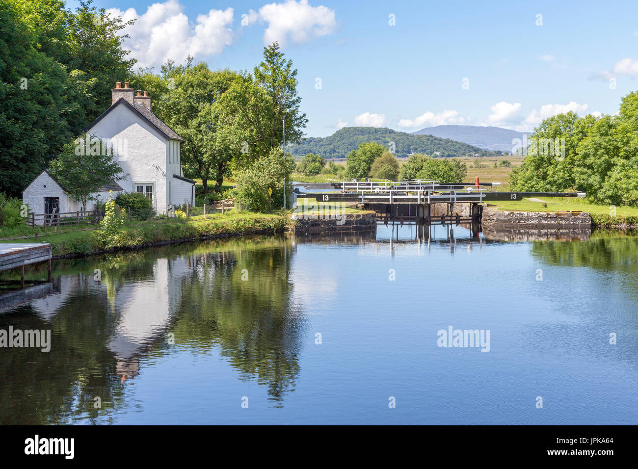 Crinan Canal, Lock 13, Argyll & Bute, westlich von Schottland, Vereinigtes Königreich Stockfoto