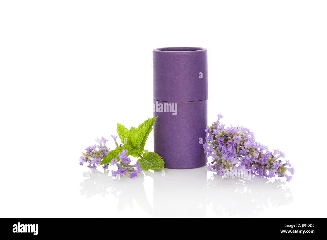 Lavendel Minze Naturkosmetik Hintergrund. Frischem Lavendelblüte. Hautpflege. Stockfoto