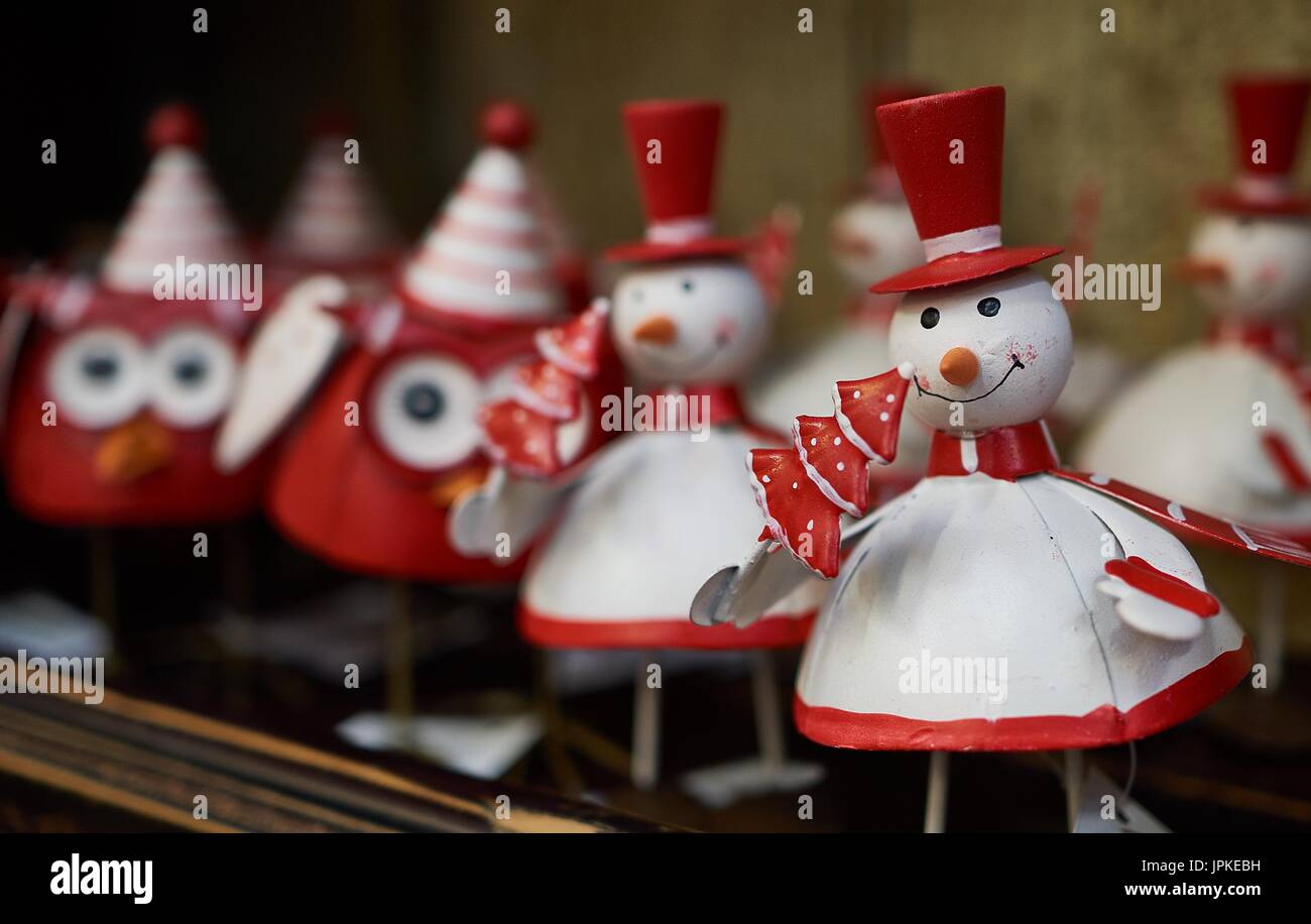 Frostig der Schneemann niedlichen weihnachtsdekorationen Stockfoto