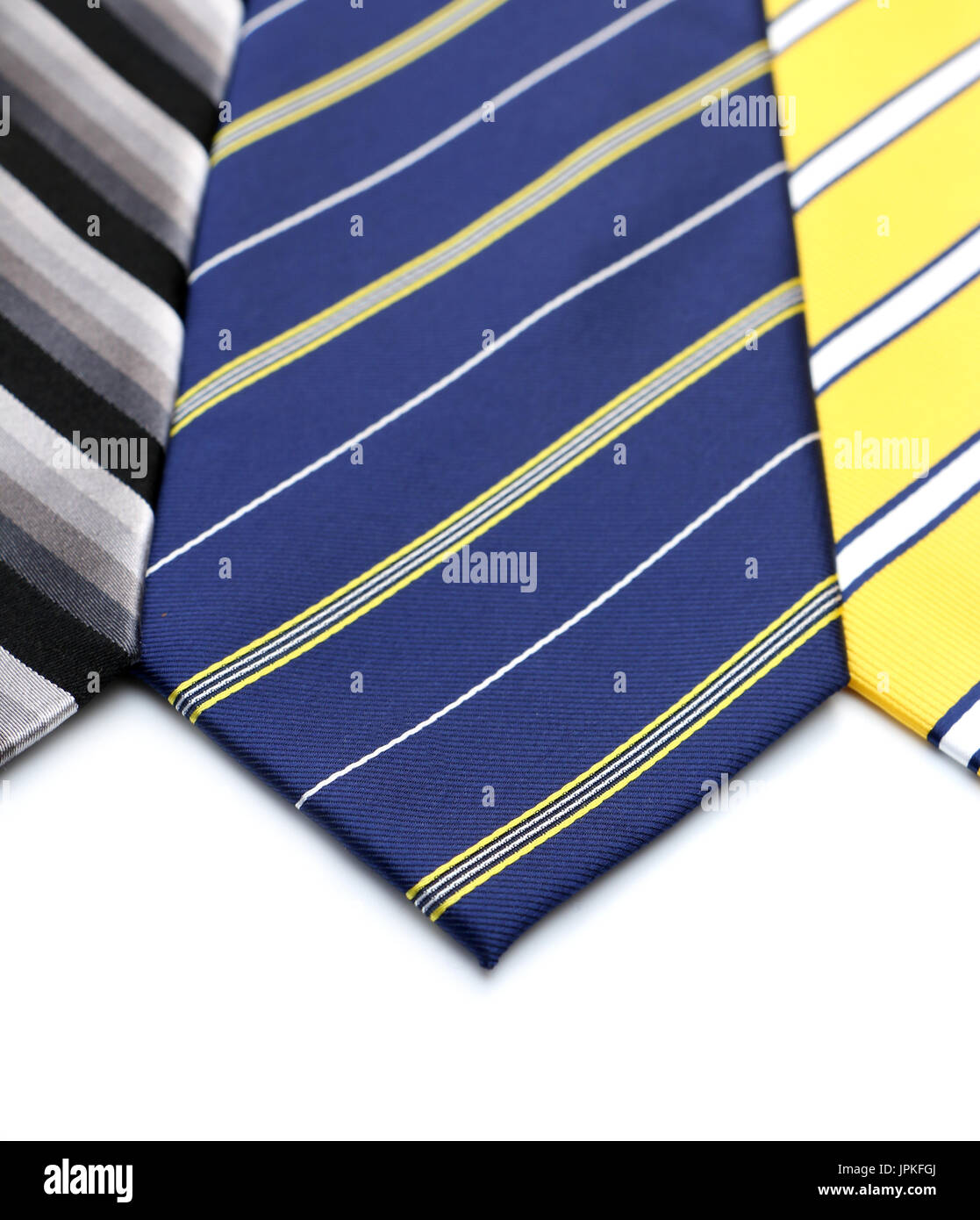 Dem Hintergrund der verschiedenen abgespeckte Krawatten Stockfoto
