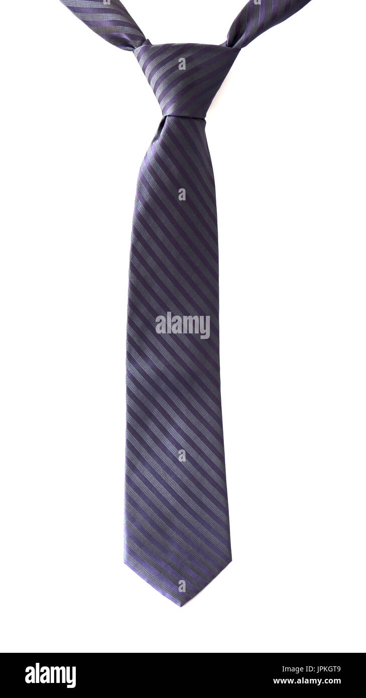 Gebunden Krawatten hängend auf einem weißen Hintergrund Stockfoto