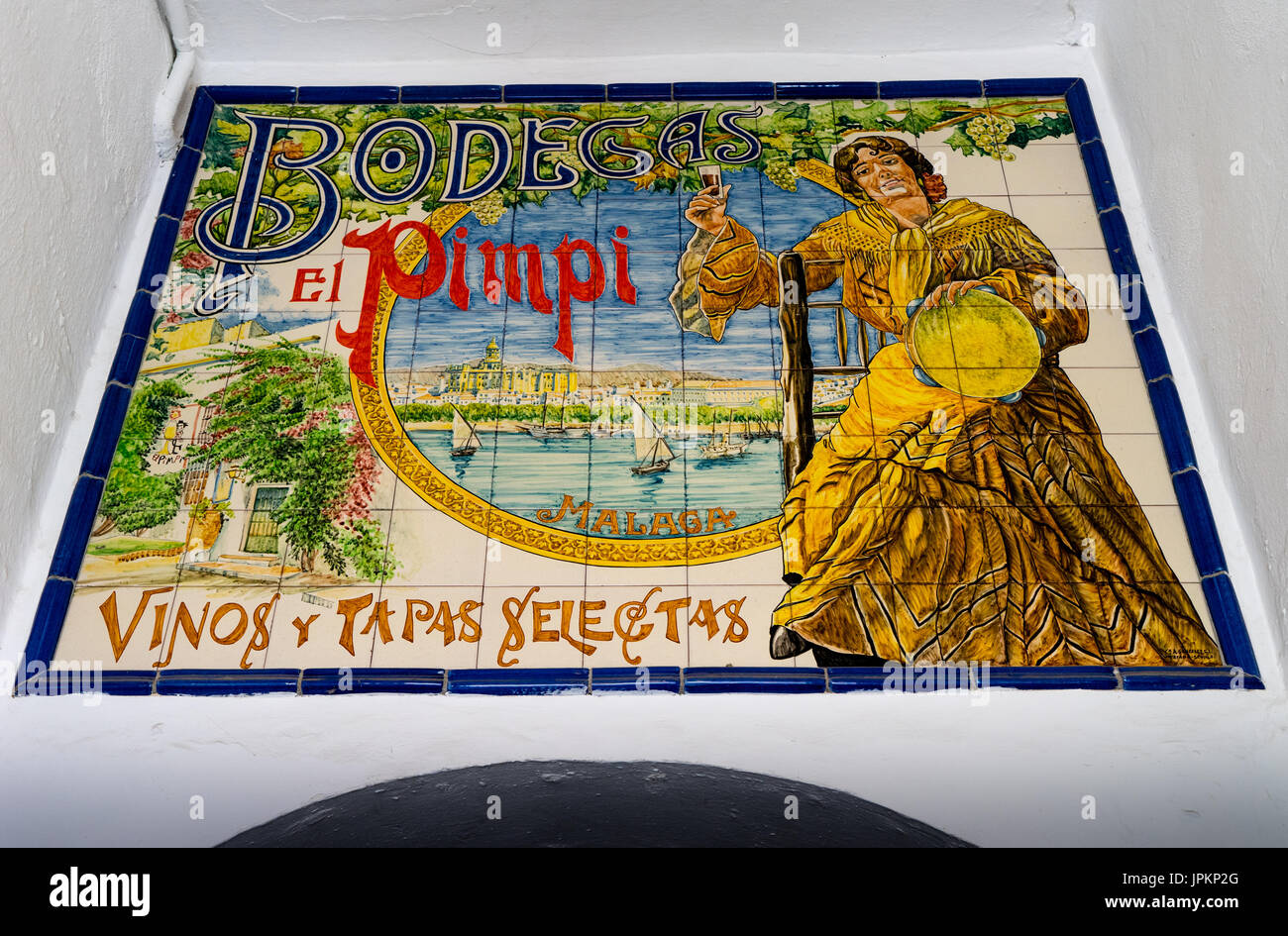 Die renommierten Bodegas el Pimpi in Málaga Stockfoto