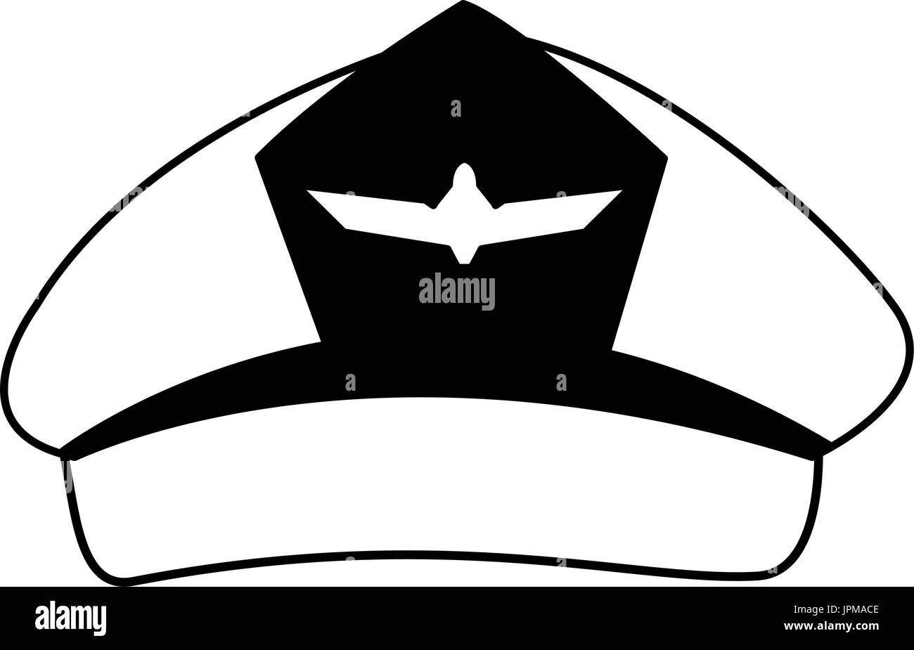 Airline-Piloten Mütze Flieger Mütze mit Abzeichen Stock Vektor