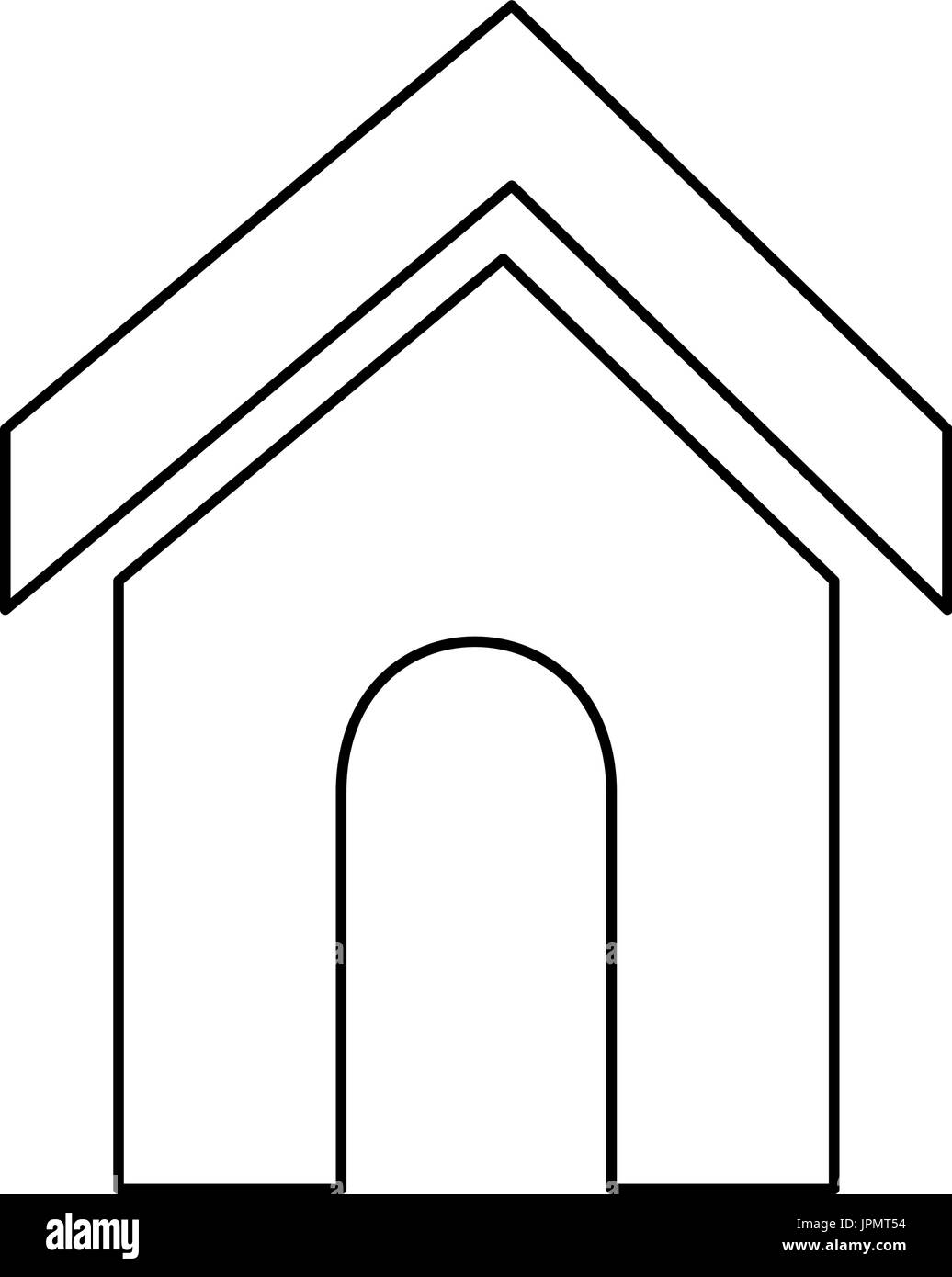 Hund-Haus-Symbol über weiße Wien-Vektor-illustration Stock Vektor