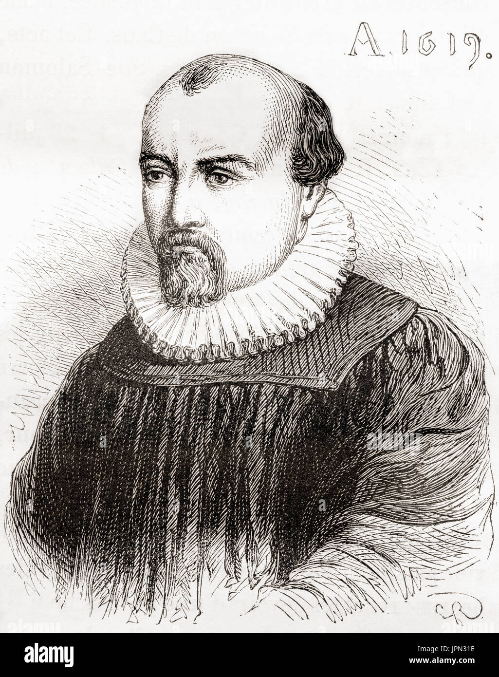 Salomon de Caus, 1576 – 1626.  Französische Hugenotten Ingenieur.  Von Les Merveilles De La Science veröffentlichte 1870. Stockfoto