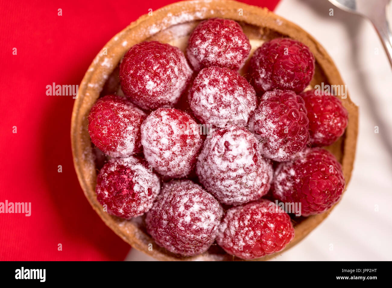 Himbeer-Blätterteig Stockfoto