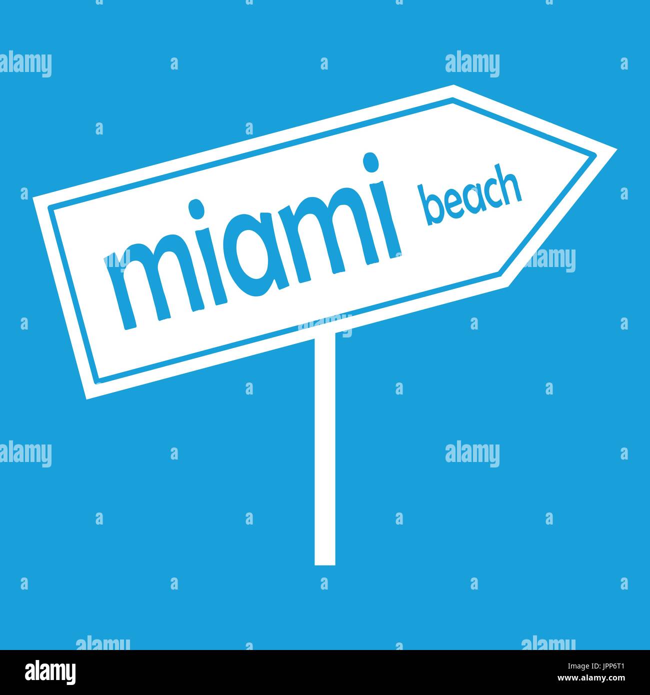 Miami-Pfeil post Zeichen Symbol weiß Stock Vektor