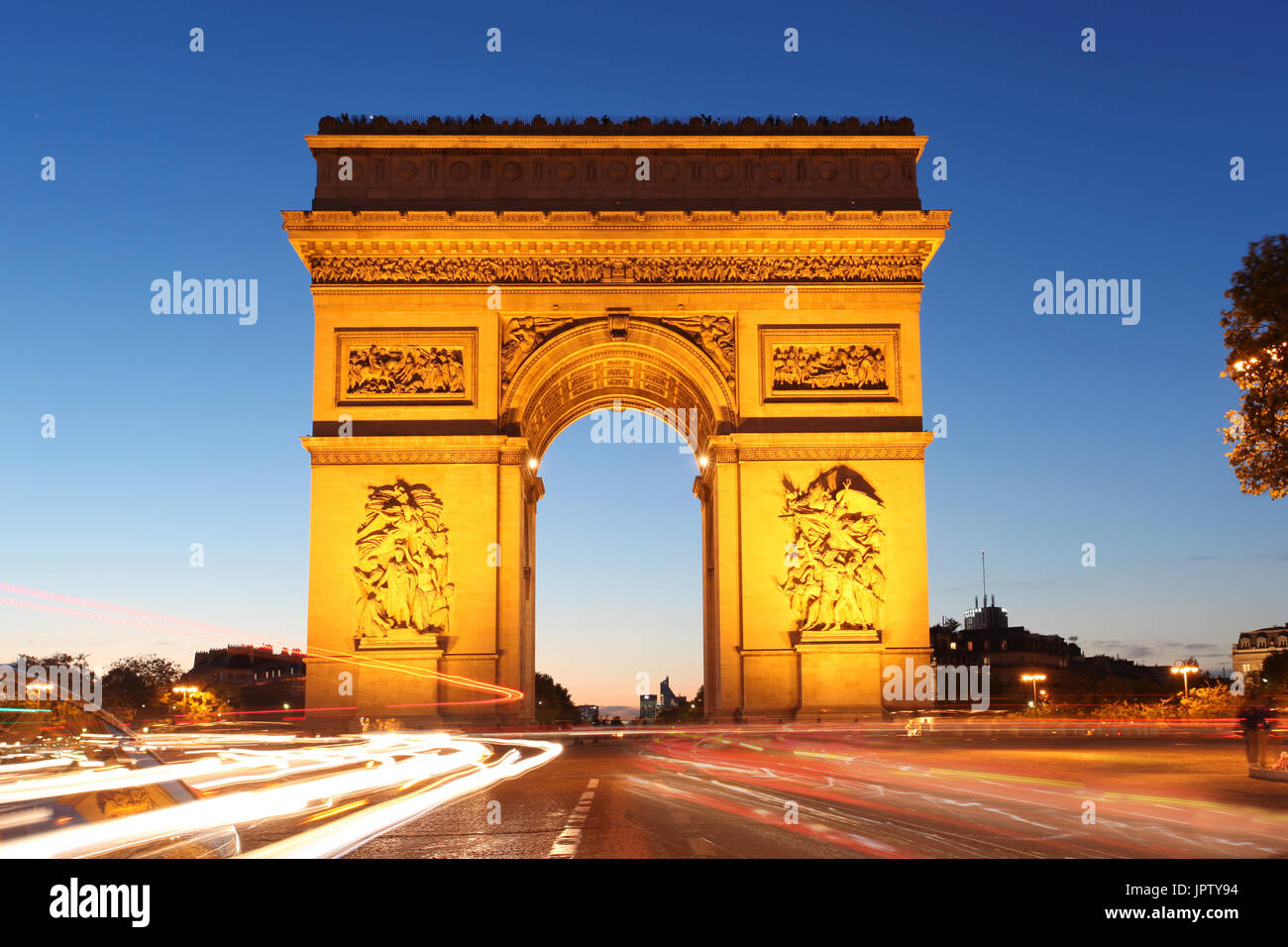 Berühmten Arc de Triomphe in Paris, Frankreich Stockfoto