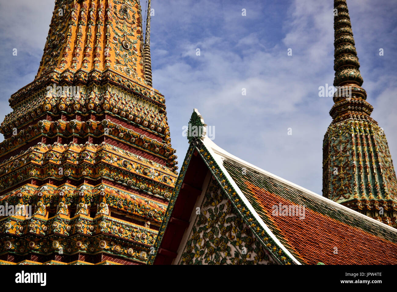 Thailand-Architektur, Wat Phra Kaew Stockfoto