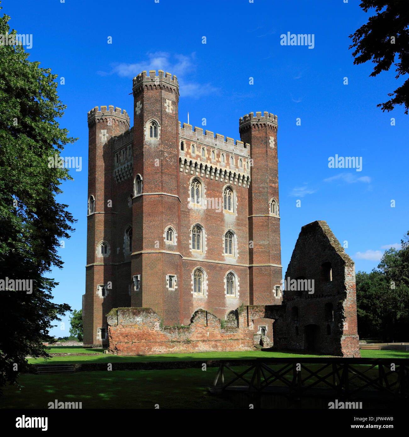 Sommer, Tattershall Castle Tattershall Dorf, Lincolnshire, England, UK Stockfoto