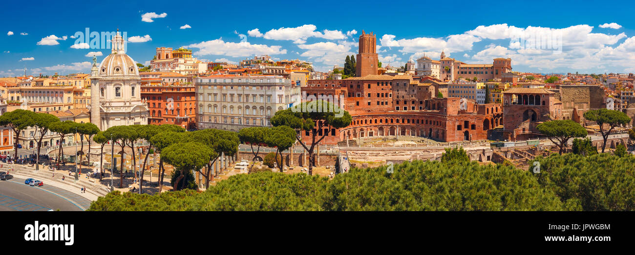 Panoramma des alten Trajan-Forum, Rom, Italien Stockfoto