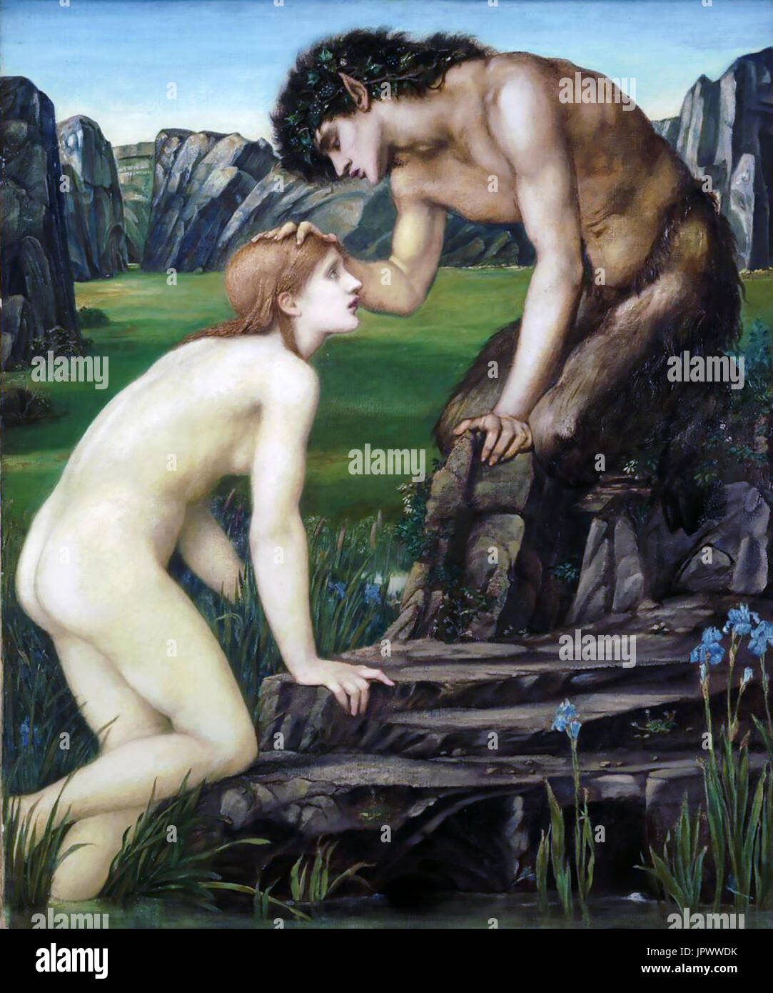 EDWARD BURNE-JONES (1833-1898), englischer Künstler. "Pan und Psyche" von 1872 Stockfoto