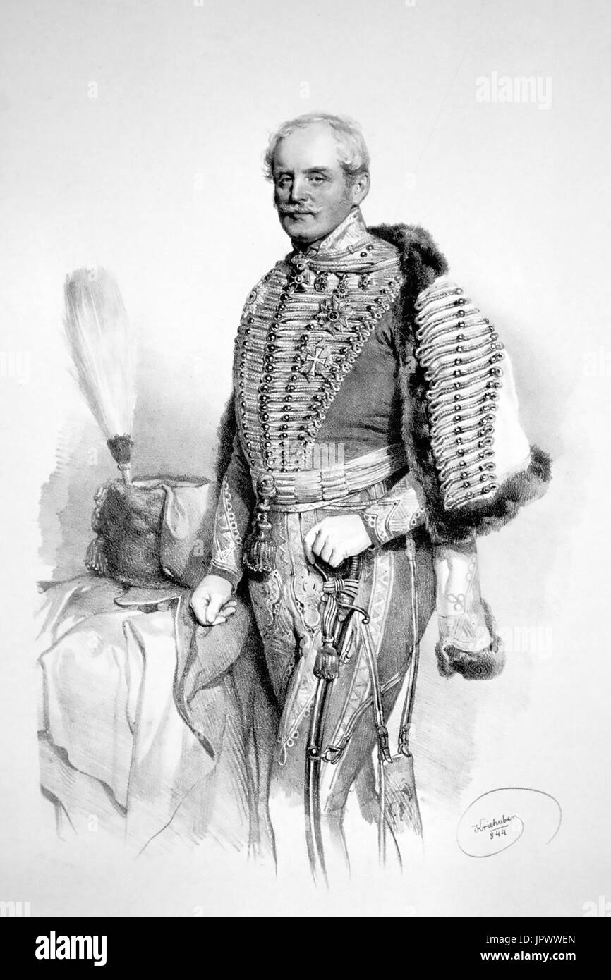 EDUARD von WOYNA (1795-1850) belgische Soldat und Diplomat im Jahre 1844 Stockfoto