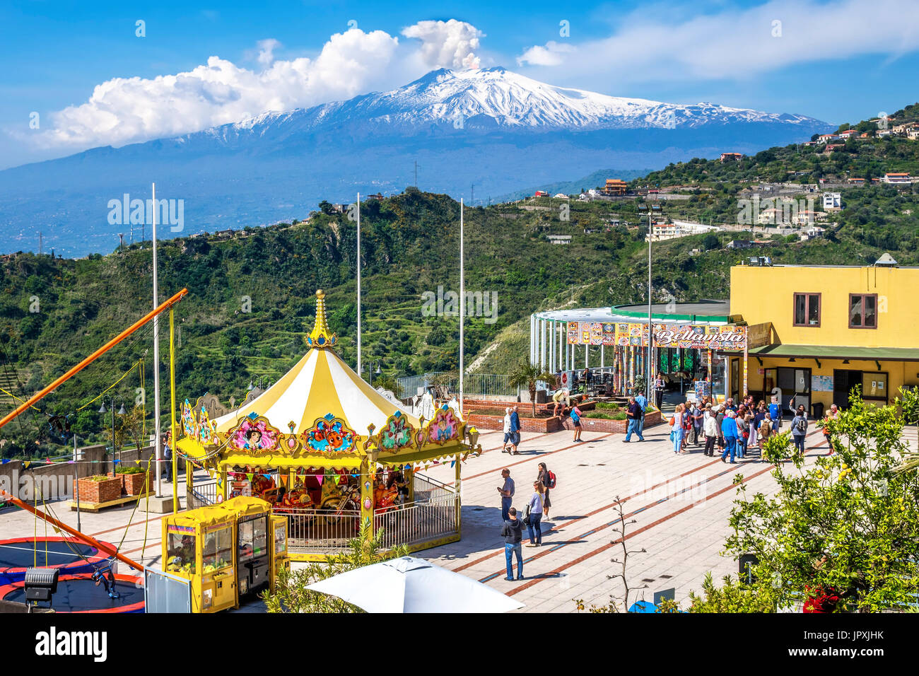 Blick auf den Ätna, nach Taormina, Italien Stockfoto