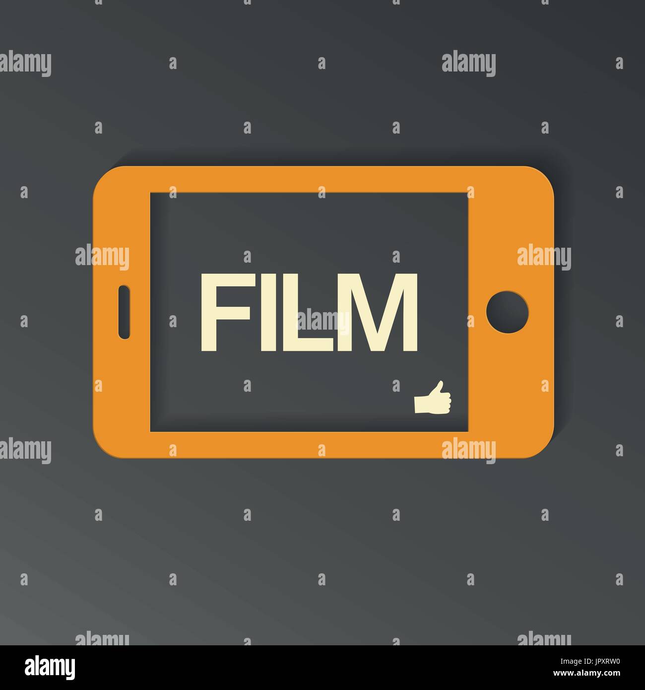 Vektor gelbe Telefon auf den grauen Hintergrund Stock Vektor