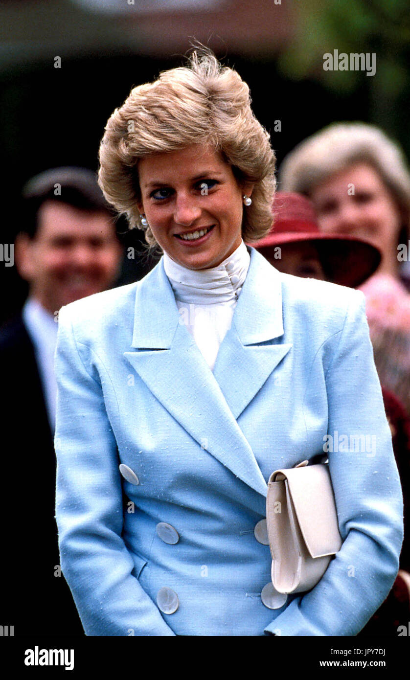 31. August 2017 feiert 20 Jahre seit Prinzessin Dianas Tod. Diana Princess of Wales starb an schweren Verletzungen in den frühen Morgenstunden des 31. August 1997 nach einem Autounfall in Paris. Im Bild: c. Ende 1980 - Prinzessin Diana In Chester. Bildnachweis: Globus Photos/ZUMAPRESS.com/Alamy Live-Nachrichten Stockfoto
