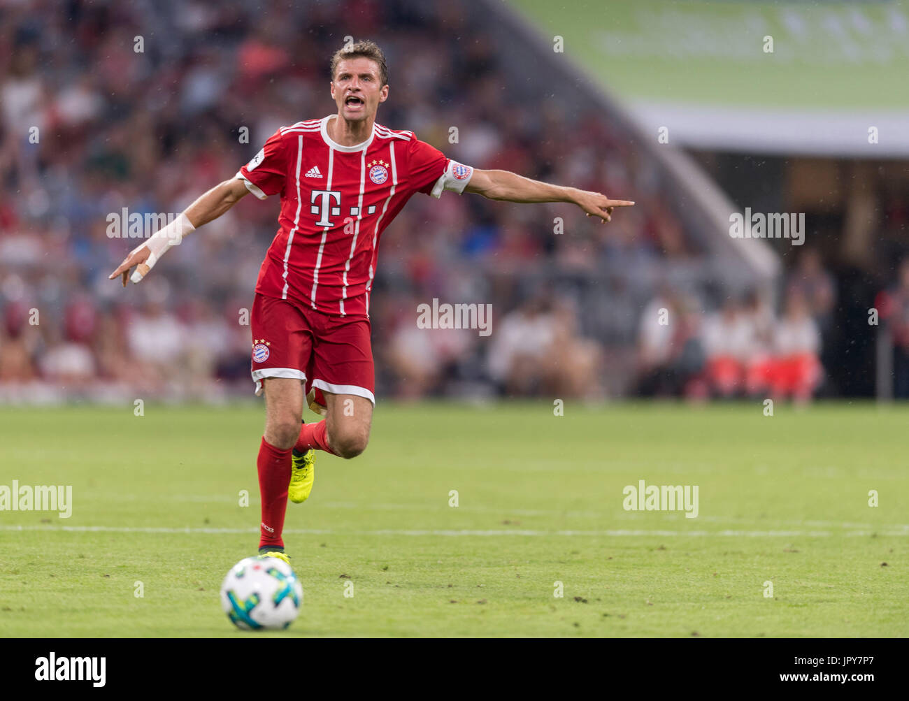 München, Deutschland. 1. August 2017. Thomas Müller (Bayern) Fußball: Audi Cup 2017 match zwischen FC Bayern München 0-3 FC Liverpool in Allianz Arena in München. Bildnachweis: Maurizio Borsari/AFLO/Alamy Live-Nachrichten Stockfoto