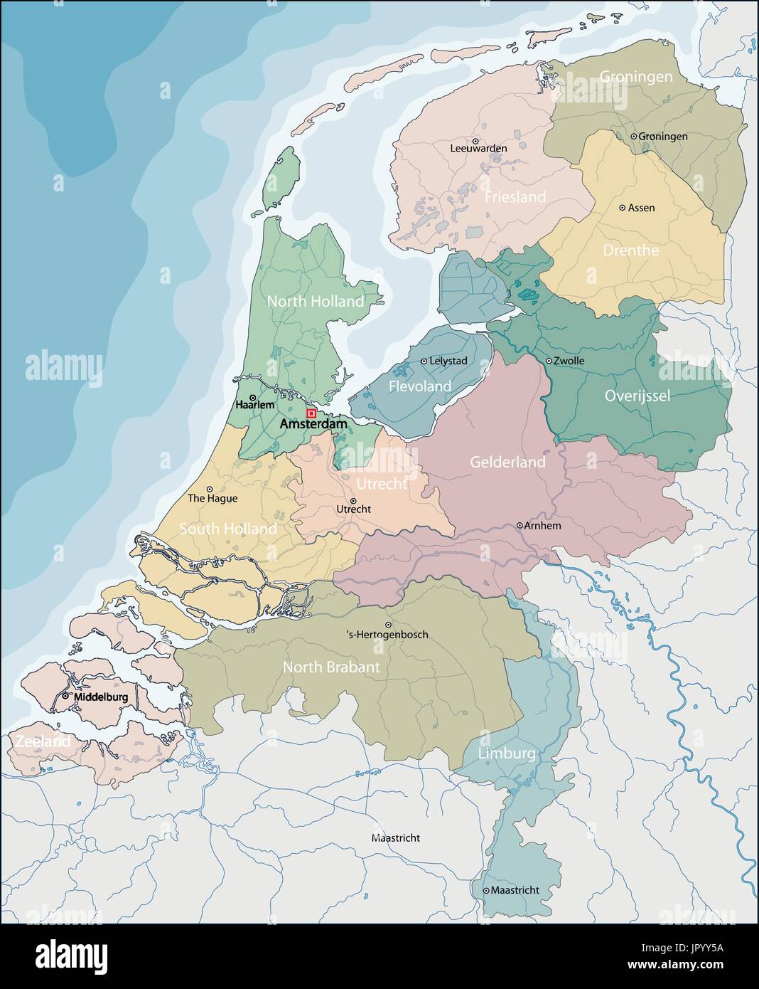 Karte von Niederlande Stock Vektor