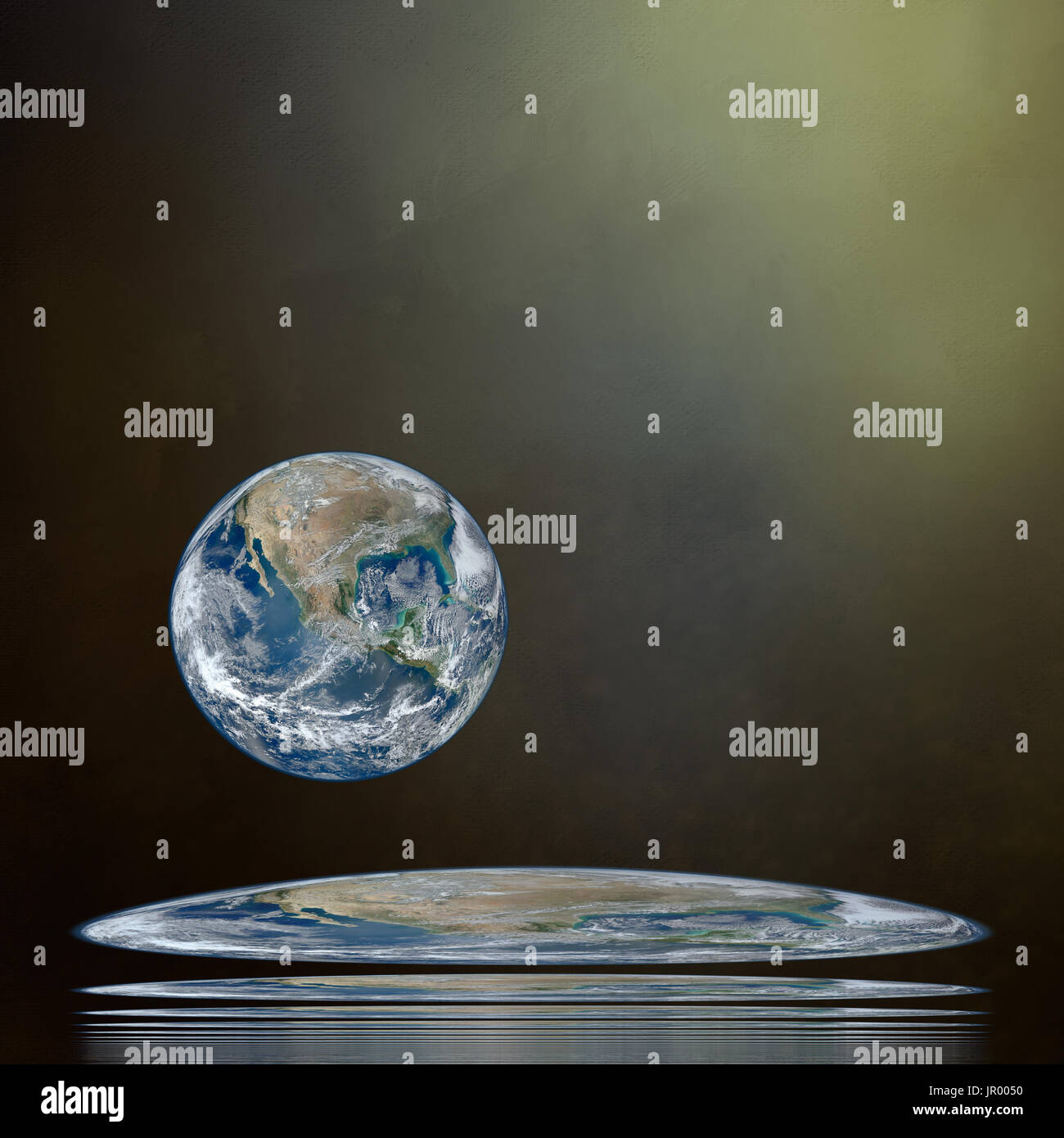 Erde-Kunst 1.  Erde oder flache Erde. Hinweis: einige der Elemente in diesem Bild von der NASA eingerichtet. Stockfoto