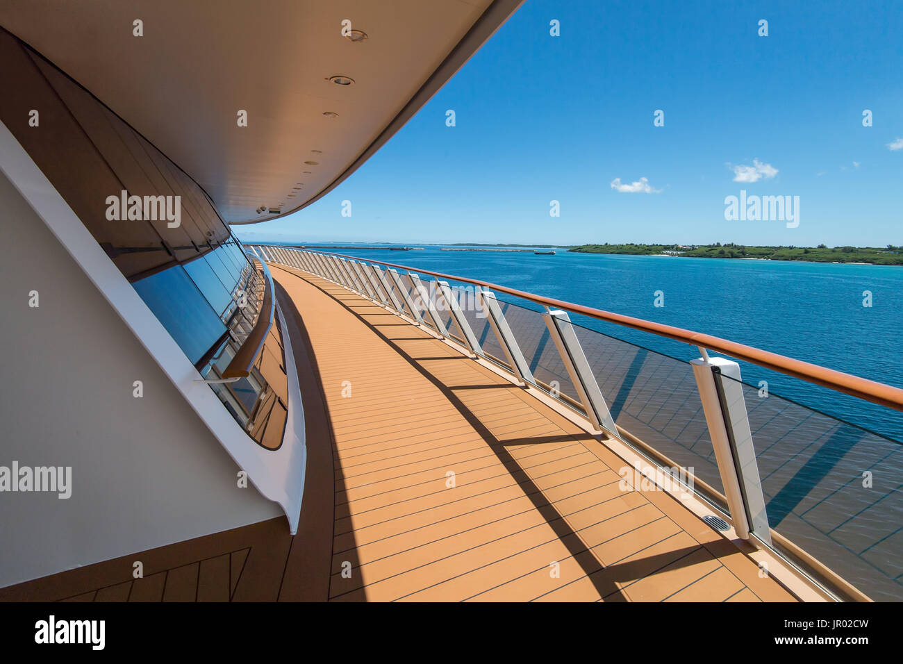 Blick auf das Meer von Kreuzfahrt Schiff Stockfoto