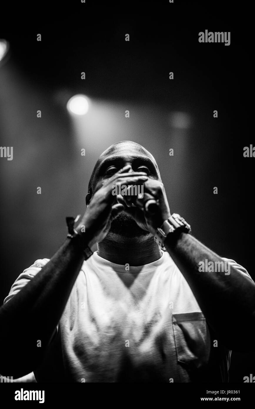 De La Soul ausführen auf einem Musikfestival in British Columbia Kanada in schwarz und weiß. Stockfoto