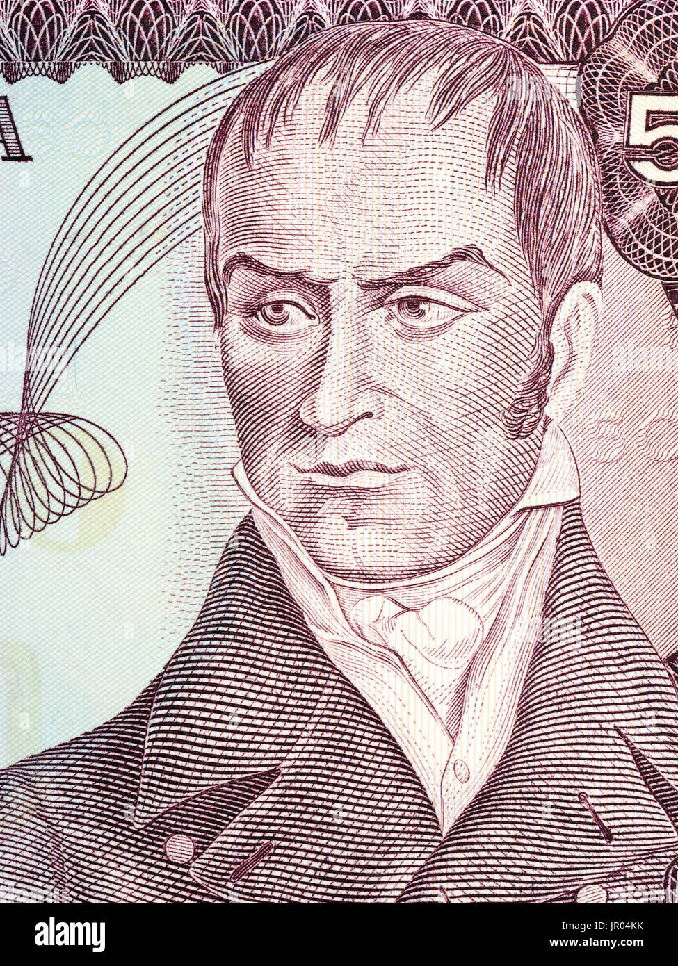 Camilo Torres Tenorio Porträt von kolumbianischen Geld Stockfoto