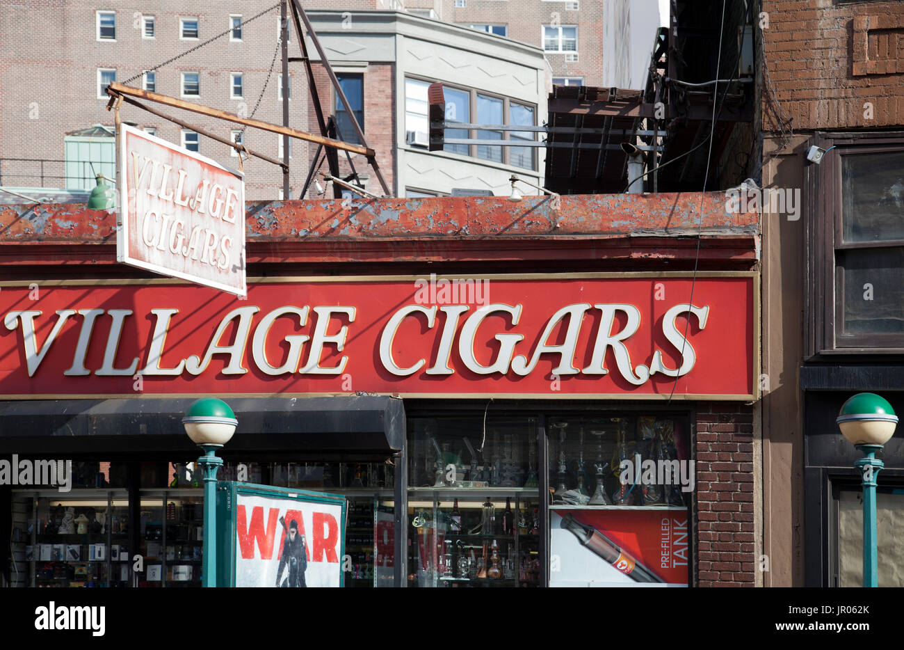Altes Ortsschild Zigarren in der Christopher Street in Greenwich Village in New York - USA Stockfoto