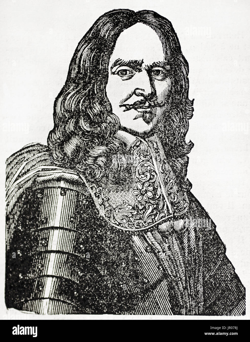 Alten gravierte Portrait von Henri De La Tour d ' Auvergne, Vicomte de Turenne (1611 – 1675). Von unbekannter Autor auf Magasin Pittoresque, Pari veröffentlicht Stockfoto