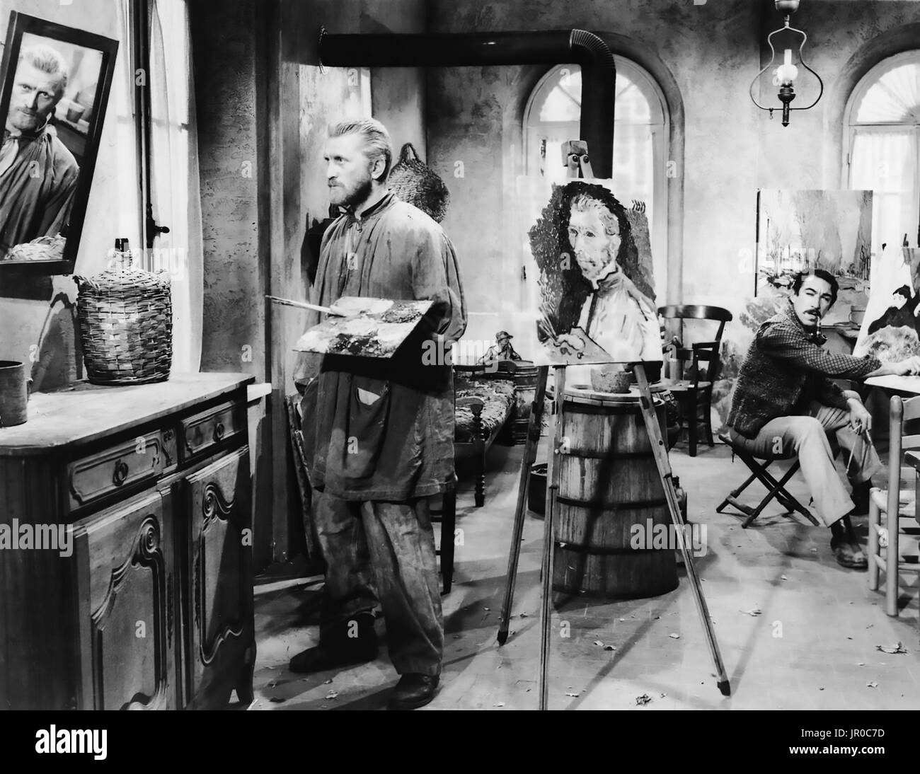 LUST für Leben 1956 MGM Film mit Kirk Douglas als Vincent Van Gogh auf der linken Seite und Anthony Quinn als Paul Gauguin Stockfoto