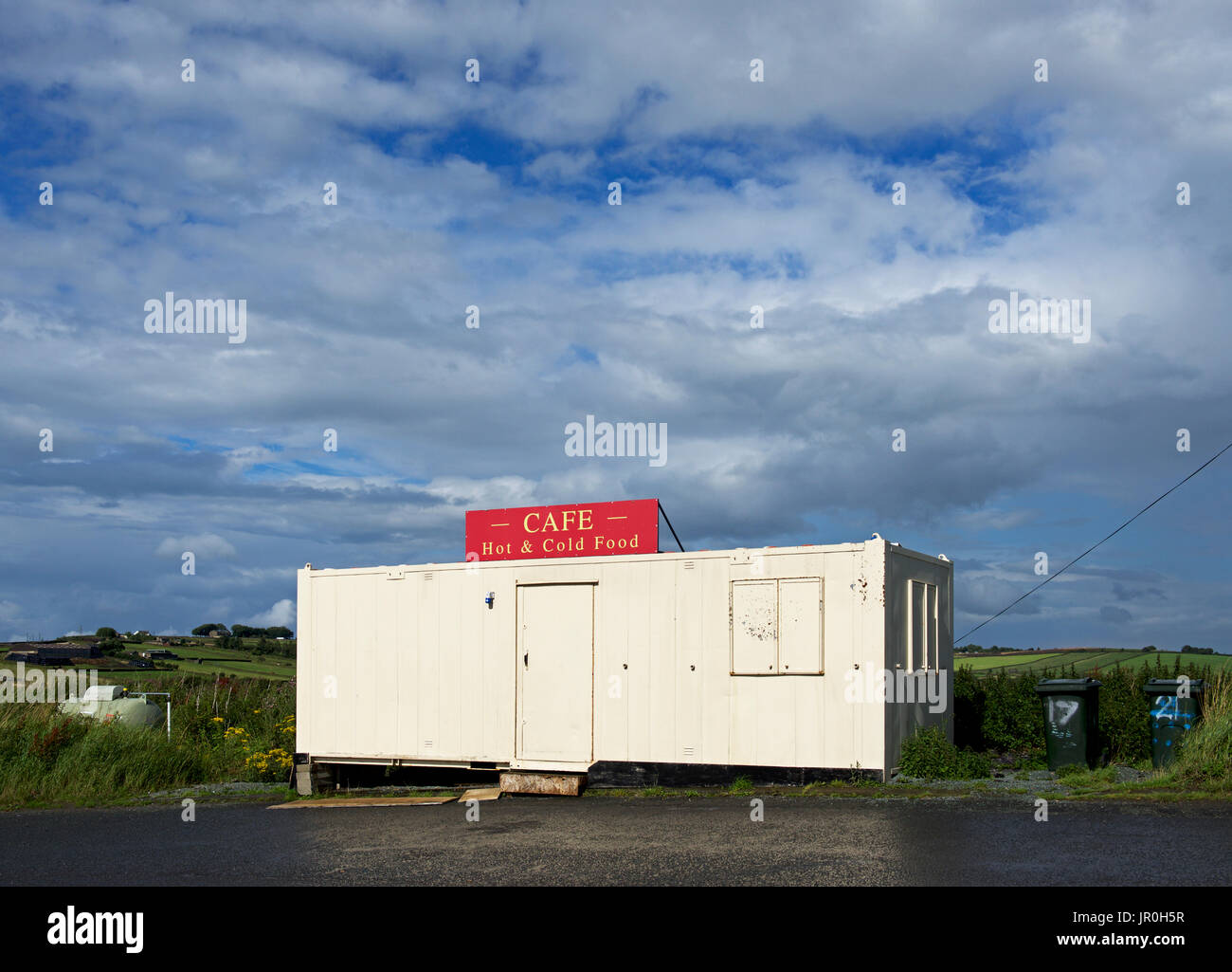 Straßencafé, geschlossen, West Yorkshire, England UK Stockfoto