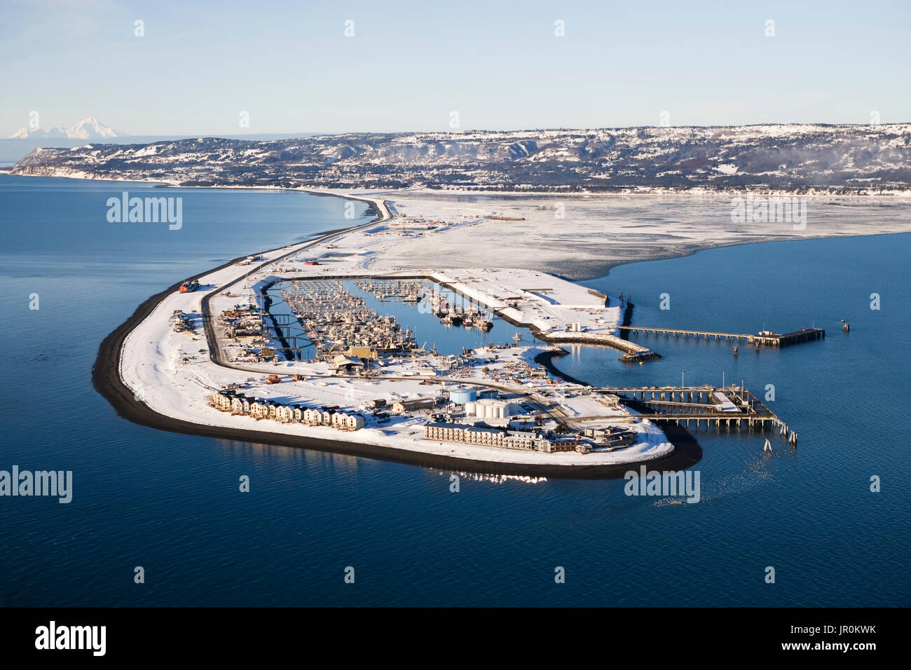 Homer Spit im Winter; Homer, Alaska, Vereinigte Staaten von Amerika Stockfoto