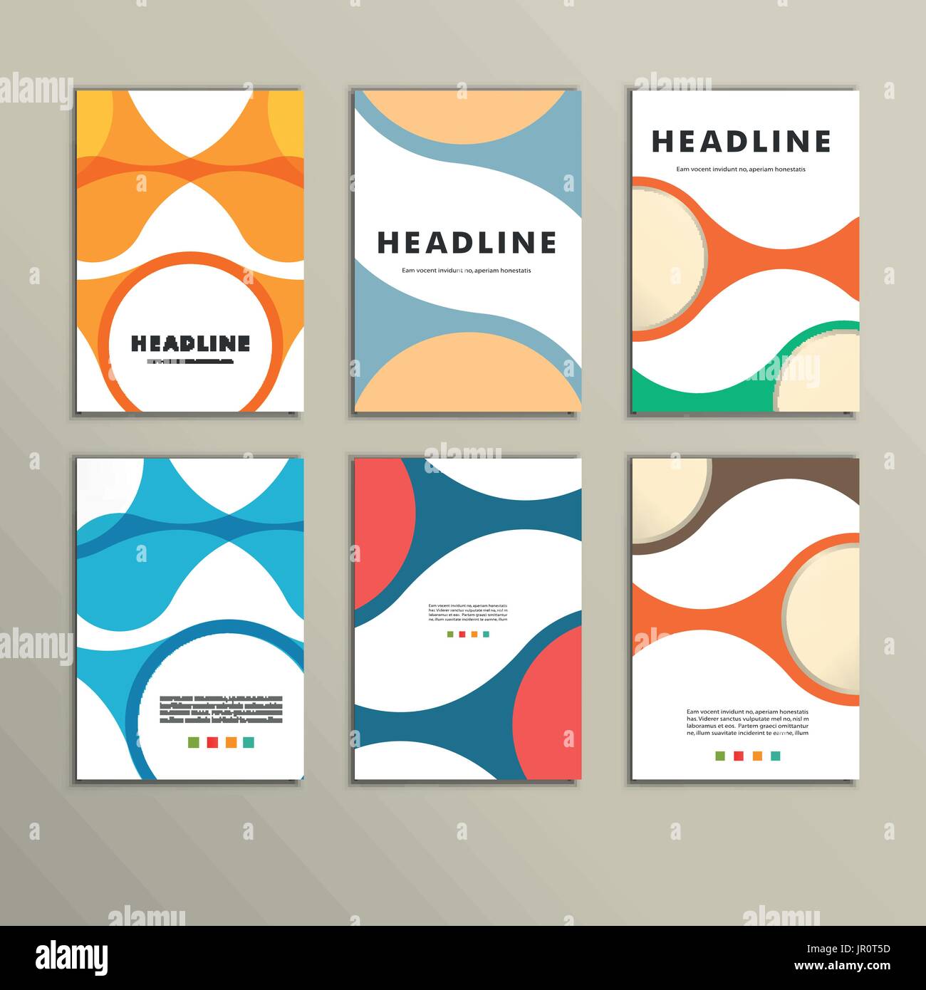 Satz von Abdeckungen mit Vektor abstrakte Figuren Stock Vektor