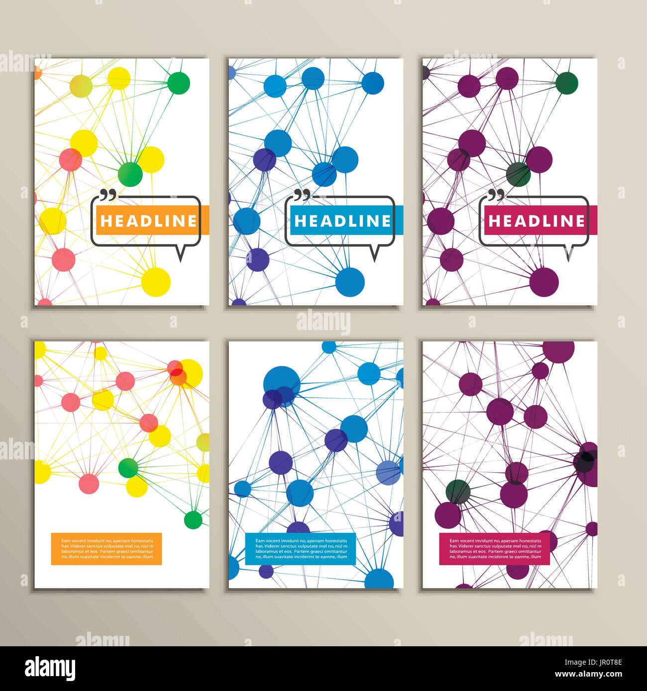 bunte abstrakte Molekül auf weißem Hintergrund Stock Vektor