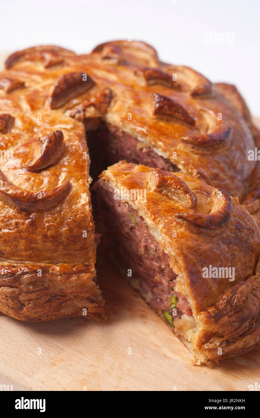 Europa/Frankreich/Rhône-Alpes/Lyon/Collonges-au-Mont d ' or/Restaurant Paul Bocuse. Fleischpastete Stockfoto