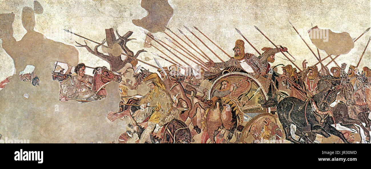 Pompeji, Alexander Mosaik, Schlacht bei Issus, 333 v. Chr. Stockfoto